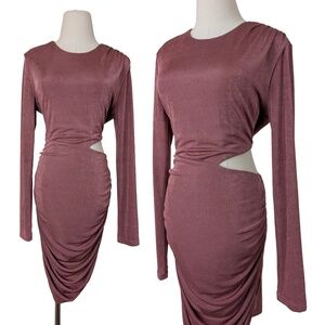 Dynamite Mini Dress Long Sleeve Cut Out Asymmetrical Size XL